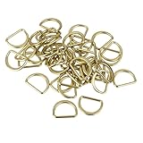 20Pcs Metal D-Ring Buckle Loop Ring for Strap Keeper Gold
