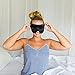 Swanwick 100% Pure Silk Eye Mask for Sleeping – Oversized Luxury Eye Mask to Banish Light for Traveling, Meditation, Afternoon Naps, Shift Workers (Black)