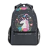 ZZKKO Animal Unicorn Boys Girls School Computer Backpacks Book Bag Travel Hiking Camping Daypack