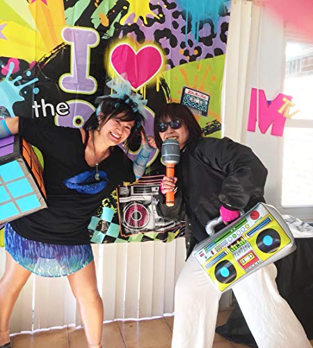 Christmas 3 Pieces 16 inch Inflatable Boombox Toy for 80's 90's Themed Party,Adults Costume Accessories and Hip Hop Party - Thumbnail 4