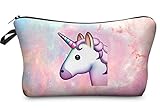 StylesILove Cute Graphic Pouch Travel Case Cosmetic Makeup Bag (Emoji Unicorn)