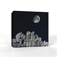 Canvas Wall Art - Moon Illuminating The Blue Ocean - Canvas Prints Home Artwork Decoration for Living Room,Bedroom - 12x12 inches