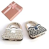 Elesa Miracle Purse Hook Value Set,2pc Handbag Hanger, Folding Table Hanger, Handbag Accessories, Black and White Purse, in Gift Box