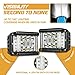 Side Shooter LED Lights, DJI 4X4 2Pcs 4 Inch 96W Triple Row CREE LED Pods Off Road Spot Flood Combo Beam Dual Side Cubes Work Light Driving Fog Lights for Trucks Jeep ATV SUV Boat