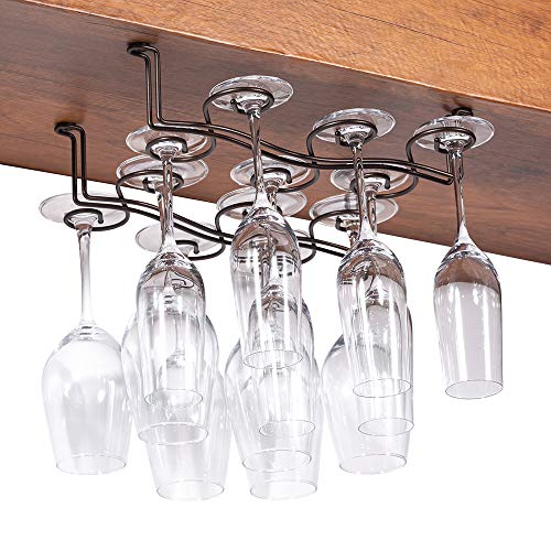 Wine Glasses Rack Under Set of 2 ,BOOKZON Wine Glass Racks