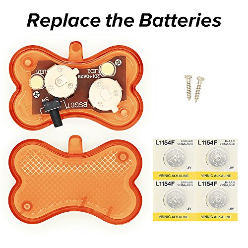 Pack of 2 PCS LED Dog Tag, Bone-Shape Light Up Pet Pendants, Glow in The Dark Pet ID Tags for Nighttime Dog Walking (Brown) - Thumbnail 4