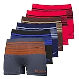 Nylon Stretchable Compression Boxer Brief 6-pcs Set, Assorted Colors (Thin Lines)