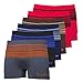 Nylon Stretchable Compression Boxer Brief 6-pcs Set, Assorted Colors (Thin Lines)
