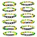 12 Neon Kandi Rave Bracelets, Tie-Dye Candy Bracelets - EDM Music Festival Accessories Clothing for Women, Stackable Jewelry Rave Accessories for Women, Kandy Rave Clothes Wear, Kandi Bracelet Gear