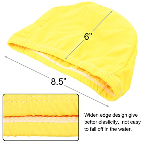 Quality Yes QY 2PCS Bright Yellow And Hot Pink Color Superior Cloth Fabric Bathing Cap Swimming Cap