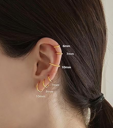 Cartilage Hoop 8mm 14k Gold Hoop Earrings Small Gold Hoop Earrings