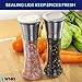 COLIBYOU Salt and Pepper Grinder Set of 2 - Brushed Stainless Steel Manual Salt Mill and Pepper Mill; 6 oz Tall Refillable Glass Body; 5 Grade Adjustable Ceramic Rotor; Salt & Pepper Shaker