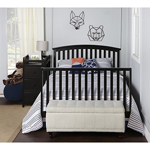 Dream On Me Niko 5in1 Convertible Crib with Changer in Black