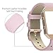 Austrake For Fitbit Blaze Bands with New Metal Frame, Replacement Leather Slim Straps with Stainless Steel Buckle for Fitbit Blaze Strap for Women Men,Pink
