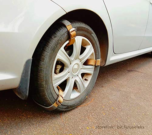Newest Easy Emergency Mud Snow ICE Car Tire Chains Heavy Duty Universal Fit Metal Steel Traction Anti-Skid for Truck Pickup SUV Car Van ATV Jeep Honda Toyota Nissan VW Ford Mercede Benz BMW Tyre