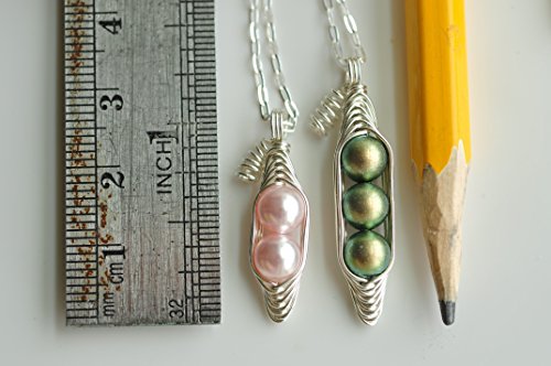 image for Mu-Yin Jewelry Three Peas in a pod necklace - cream peapod pendant - o