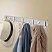 Wall Mounted Coat Rack, TAPCET Double Hook Coat Hooks Stainless Steel Alloy Hanger Clothes/Towel Rack with 5 Hooks, Silver