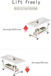 Adjustable Height Mobile Computer Desk for Small