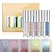 UCANBE 5pcs Glitter & Glow Liquid Eyeshadow Makeup Set 3D Shimmer Metallic Foil Waterproof Pigmented Creamy Eye Gloss Duo Chrome Make Up Bundle Kit