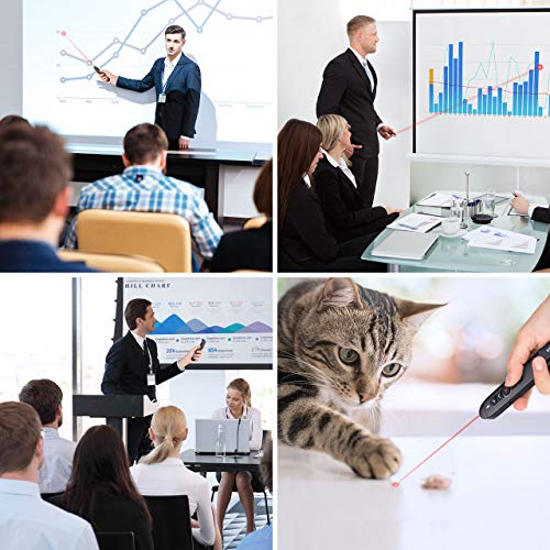 VicTsing (Upgraded Version) Presentation Clicker with Laser Pointer, 2.4GHz Wireless Clicker, Switch Windows/Hyperlink/Volume Control/Video Pause, Red Laser Pen for Google Slides, PowerPoint, Prezi