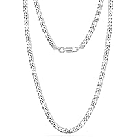 LeCalla Bracciale in argento Sterling 925 Solid per uomo | Italiano 4. 5 MM Diamond-Cut Uomo Cuban Link Chain Bracciale da 7,5 pollici, Made in Italy