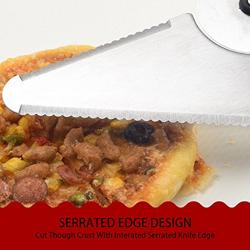 Pizza Cut wheel - ANKOU Spatula Server Stainless Steel Razor Sharp Cutter for Pizza, Pie,Bread - Professional 3-In-1 Pie Server Cutter - Easy to Use& Dishwasher Safe