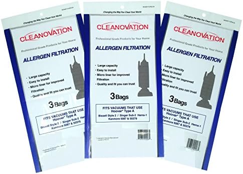 Vacuum Cleaner Bags – Compatible with Hoover A, Bissell 2, Kenmore 5037 & 50378, Singer SUB-2, HEMS-1 – Replacement Micro-Lined Bags (9-Pack)