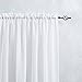 Lazzzy White Sheer Curtains for Living Room 63 Inch Length Window Treatment Sets Rod Pocket Voile Curtain Panels for Bedroom Sold in Pairs