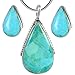 Turquoise Pendant & Earrings Set in 925 Sterling Silver with 20