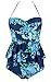 Cocoship Women's Retro Antigua Floral Peplum Push Up High Waist Bikini Set Chic Swimsuit(FBA)