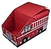 Clever Creations Kids Collapsible Storage Organizer and Ottoman, Perfect Vehicle Themed Toy Chest for Storing Books, Shoes, Games and More, Fire Truck