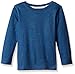 French Toast Boys' Big Long Sleeve Single Dye Crew Neck Tee, Medium Indigo Heather, L (10/12)
