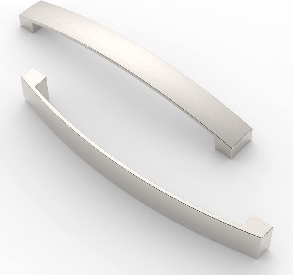FURNIWARE 10 Pack Brushed Nickel Aluminum Cabinet Handles 160mm Hole Center