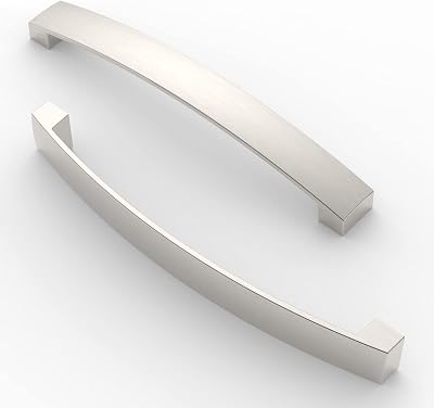 FURNIWARE 10 Pack Brushed Nickel Aluminum Cabinet Handles 160mm Hole Center