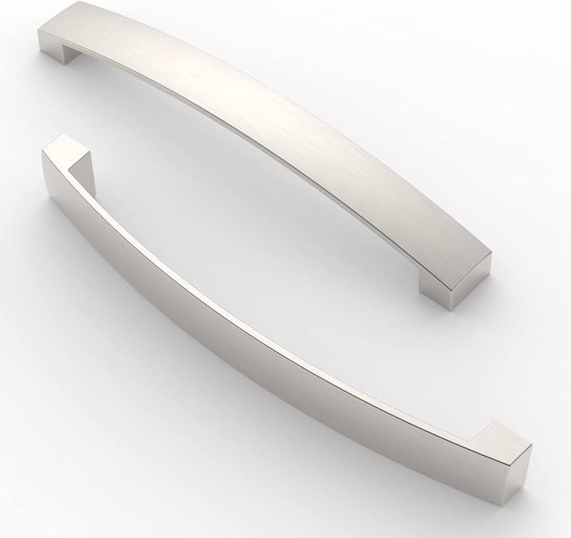 FURNIWARE 10 Pack Brushed Nickel Aluminum Cabinet Handles 160mm Hole Center
