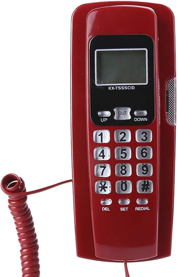 RicherR Corded Telephone, Red Desk Phone Business Home