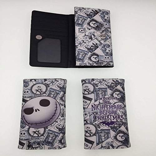 CHITOP The Nightmare Before Christmas- Jack Skellington Cartoon Wallet Women Fashion Handbags -Children Coin Purse Gift Men Long Wallet (C)