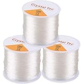 0.8mm Elastic Stretch Thread for Bracelets, 3 Rolls Elastic Bead Cord, Stretchy Bracelet String Crystal String Bead Cord for Bracelet, Beading and Jewelry Making