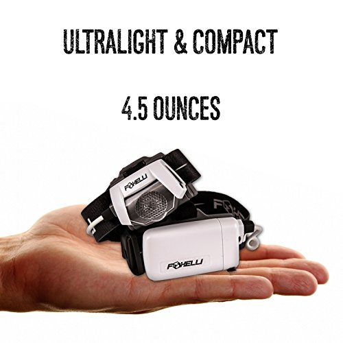 Foxelli-USB-Rechargeable-Headlamp-Flashlight--280-Lumen-up-to-100-Hours-of-Constant-Light-on-a-Single-Charge-Ultra-Bright-Waterproof-Impact-Resistant-Lightweight-Comfortable-Headlight