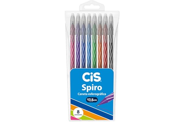 Caneta Esferográfica SPIRO, CIS, Blister c/8 unidades sortidas, Multicolorido