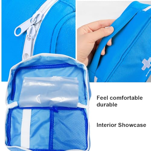 XINGSUI 2 Pieces First Aid Empty First Aid Kit Medicine Storage Portable Camping First Aid Kit (Blue, Grey)