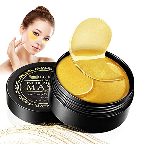 Under Eye Mask 24K Gold Eye Mask Reduces Wrinkles & Puffiness Lighten Dark Circles Moisturize Anti Aging Under Eye Patches 30 Pairs