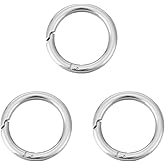 UNICRAFTALE 3Pcs 30mm Spring Gate Rings 316 Stainless Steel Snap Clasps Round Carabiner Clips Snap Hooks Metal Spring Keyring Buckle Clasps for Bag Purse Shoulder Strap Key Chains