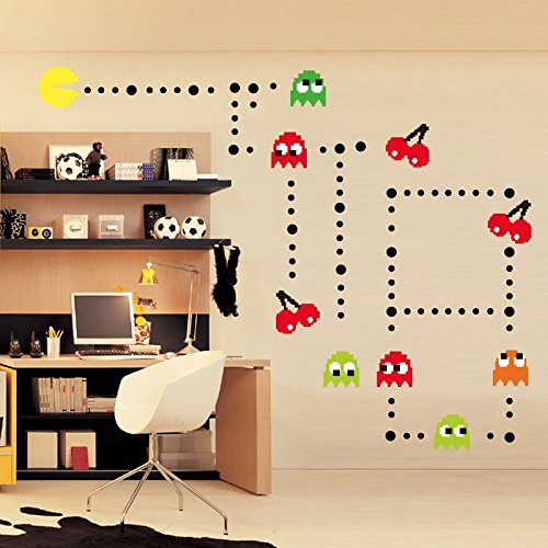 Funlife Pac Man Game Unit Diy Room Decoration Wall Stickers