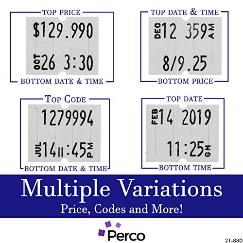 image for Perco 2 Line Date Gun Kit: Includes 16 Digits Label Gun, 10,500 White 