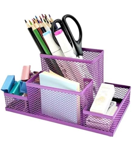 3 Compartment Metal Mesh Magazine File Holder Desk... - Vicedeal