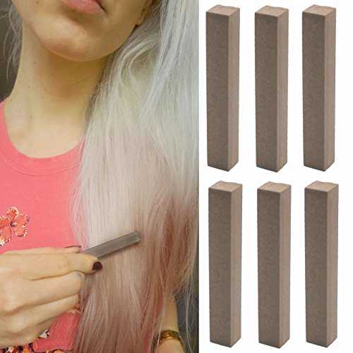 Ash Brown Hair Dye Set of 6 | Hair friendly DARK Smokey BROWN Temporary Hair Color | With Shades of Dark Brown Set of 6 Temporary Hair Dye | Color your Hair Brown in seconds with temporary HairChalk