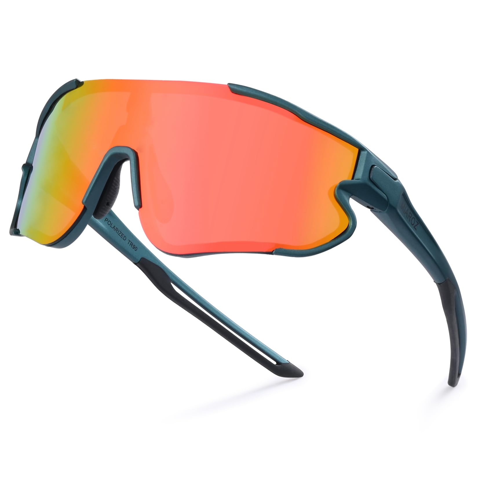 MIAROZ Sunglasses Polarized for Cycling Men Women: UV400 Protection Sun Glasses - for Outdoor Running Fishing Baseball (Orange/Red)