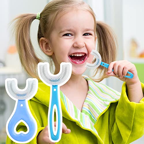 Kids U Shaped Toothbrush, All Rounded Children Manual Training Toothbrush with Food Grade Soft