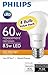 PHILIPS New 60-Watt Equivalent A19 LED Light Bulb Soft White - 2700K – (Pack of 4).